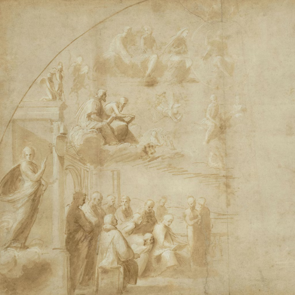 Raphael's draft for “The Disputation”